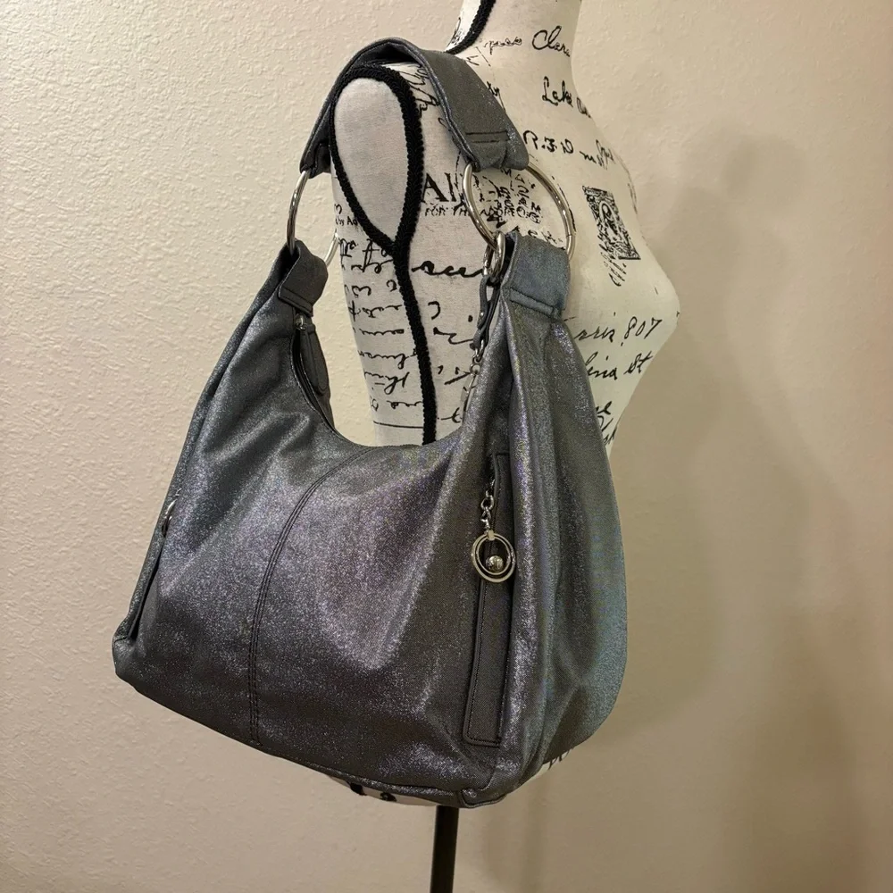 Jennifer Lopez Shimmering Gray Shoulder Bag